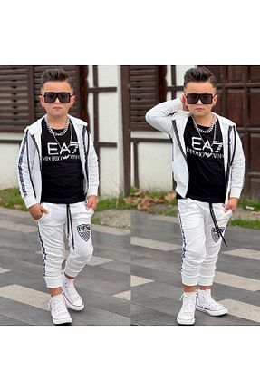 ست بالاتنه و پائین تنه سفید بچه گانه بافتنی Rüya - کد 927777255