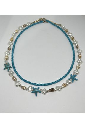 گردنبند جواهر آبی زنانه منجق Mari Design - کد 928147378