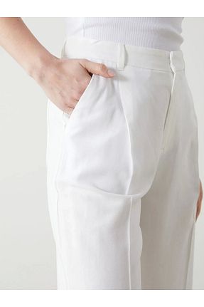 شلوار سفید زنانه مخلوط کتان LC Waikiki - کد 893092674