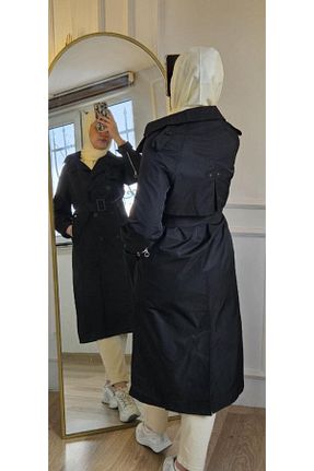 ترنچکت حجاب مشکی زنانه مخلوط کتان Tebrikler tekstil - کد 928178141