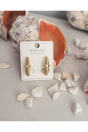 گوشواره استیل (فولاد) زرد رودیوم xUPING - کد 928177961