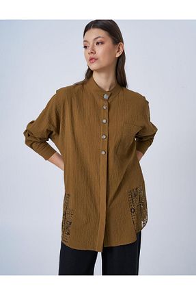 پیراهن حجاب قهوه ای زنانه رگولار Kayra - کد 928183308