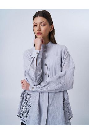 پیراهن حجاب آبی زنانه رگولار Kayra - کد 928183305