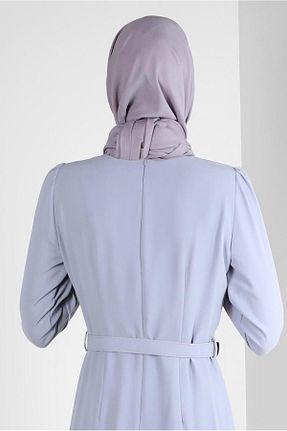 شال طوسی زنانه کرپ Alvina - کد 801114105