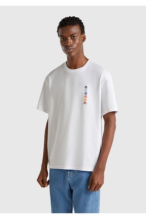 تیشرت سفید مردانه اورسایز United Colors of Benetton - کد 928211473