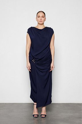 لباس سایز بزرگ سرمه ای زنانه ویسکون LUOKK - کد 928217238