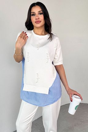 ست بالاتنه و پائین تنه سفید زنانه رگولار Cappmoda - کد 928214584