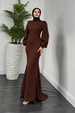 لباس حجاب قهوه ای زنانه 3/4 Boy MERVEN AKYÜZ - کد 928212350