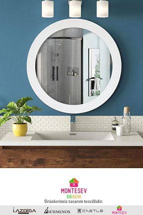 آینه سفید MDF MONTESEV - کد 841693945