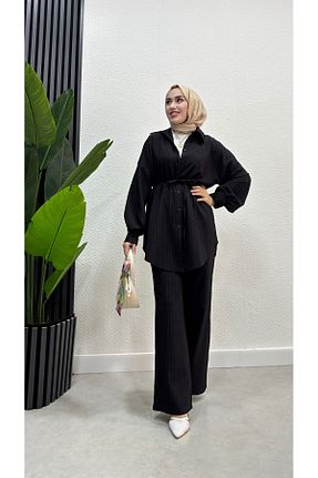 ست بالاتنه و پائین تنه حجاب مشکی زنانه گشاد FREEMİH TEKSTİL - کد 926871538