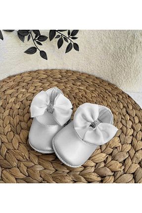 پاپوش سفید بچه گانه چرم مصنوعی hira kids collection - کد 829064138