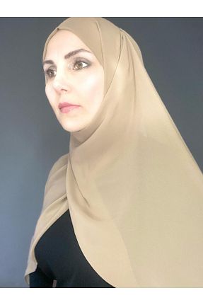 شال بژ زنانه شیفون The Message - کد 928228519