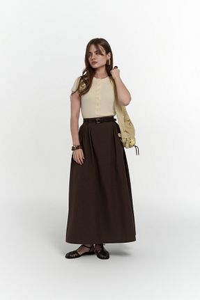 دامن قهوه ای زنانه MAİ COLLECTİON - کد 928247524