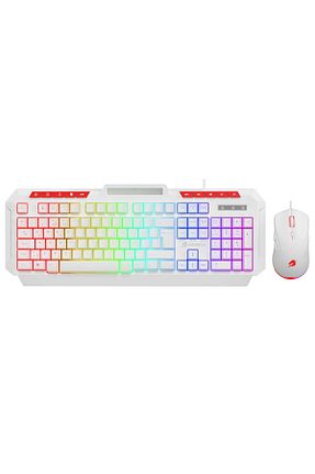 مجموعه ماوس کیبورد بازی سفید Gamebooster - کد 928280032