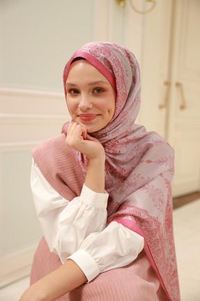 شال صورتی زنانه ویسکون Silk Home - کد 928273940
