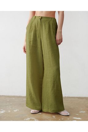 شلوار سبز زنانه کتان balkarconcept - کد 928281025