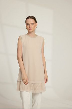 بلوز حجاب بژ زنانه جرسی Butik Melike - کد 928284065