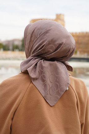 روسری بژ 100 x 100 Sekine İpek - کد 928292796