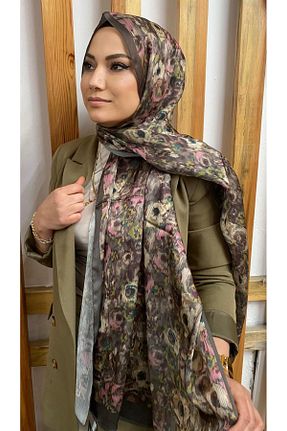 شال خاکی زنانه ابریشم MODA - کد 928298646