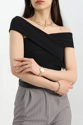بلوز مشکی زنانه ساده KLE?A - کد 928297767