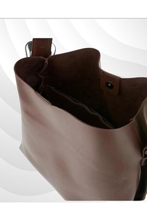 کیف دوشی قهوه ای زنانه چرم مصنوعی Çağlam moda - کد 928388281
