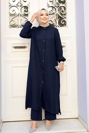 ست بالاتنه و پائین تنه حجاب سرمه ای رگولار N.S NEVA STYLE - کد 928318778