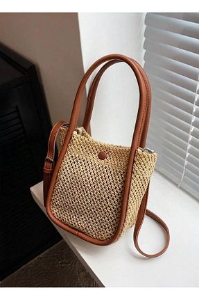 کیف دوشی قهوه ای زنانه حصیر Katusa - کد 928368083