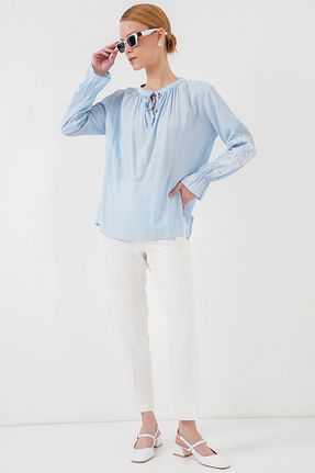 بلوز آبی زنانه اورسایز Bigdart - کد 928373755