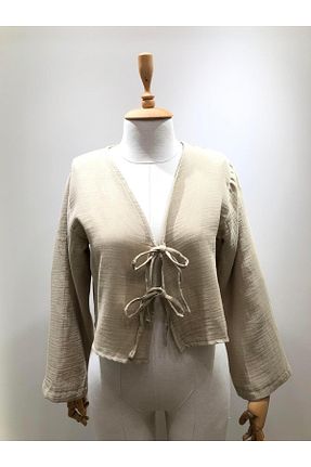 بلوز بژ زنانه ساده minaaise - کد 928359400