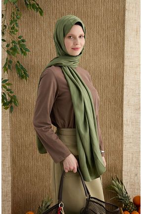 شال خاکی زنانه پلی استر Fatma Atasoy - کد 928396316