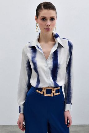 پیراهن سرمه ای زنانه رگولار Sateen - کد 928409763