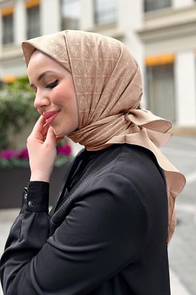روسری قهوه ای پلی استر Pierre Cardin - کد 928930005