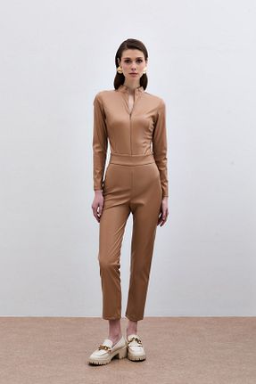 شلوار قهوه ای زنانه بافتنی Sateen - کد 928638623