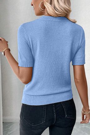 بلوز آبی زنانه ساده AQE FASHION - کد 928413582