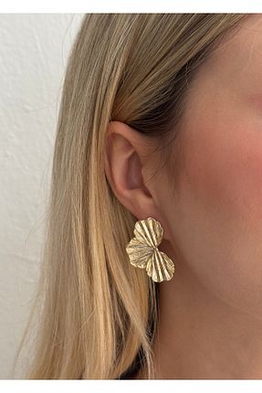 گوشواره جواهر طلائی فلزی KİLİGİSTANBUL - کد 865224758