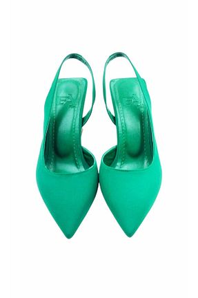 کفش پاشنه بلند کلاسیک سبز زنانه ساتن Escarpinshoes - کد 924640488