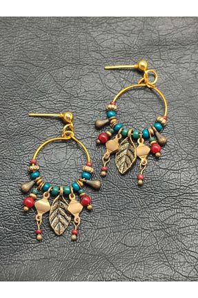 گوشواره جواهر طلائی منجق dela otantik - کد 680010402