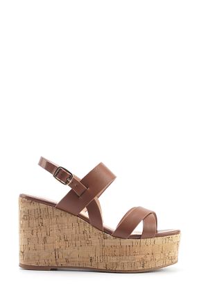 صندل قهوه ای زنانه پاشنه پر Nine West - کد 899657919