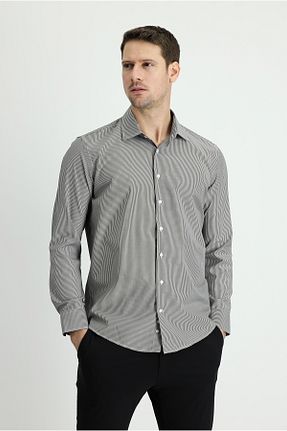 پیراهن مشکی مردانه اسلیم فیت Kiğılı - کد 658600638
