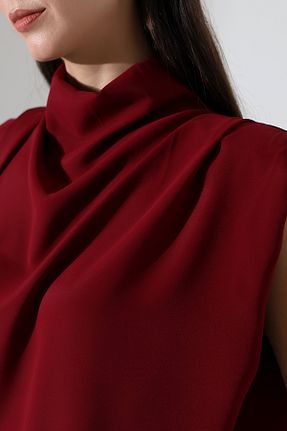 بلوز زرشکی زنانه ساده Butik Beyza - کد 928445004