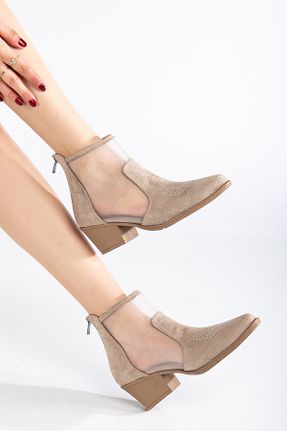 بوت / نیم بوت بژ زنانه چرم مصنوعی MS SUGAR SHOES - کد 903970985