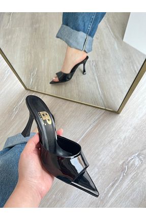 دمپائی مشکی زنانه چرم لاکی BPSHOES - کد 928485476
