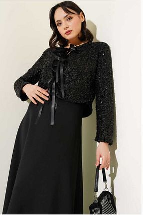 ست بالاتنه و پائین تنه مشکی زنانه بافت MODA VEDAT - کد 928494803