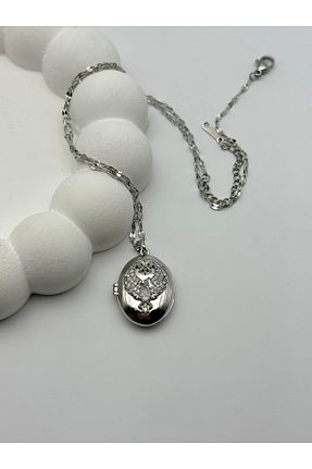 گردنبند استیل ( فولاد ) سفید زنانه استیل ضد زنگ ilvesa shop - کد 928493022
