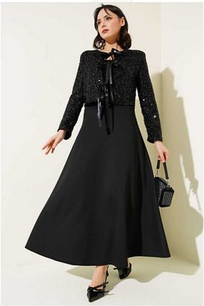 ست بالاتنه و پائین تنه مشکی زنانه بافت MODA VEDAT - کد 928494803