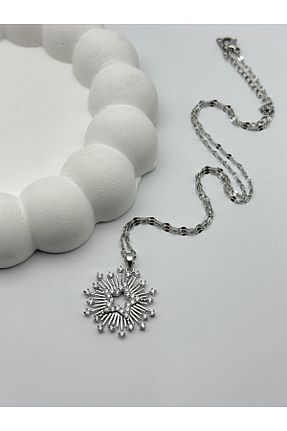 گردنبند استیل ( فولاد ) سفید استیل ضد زنگ ilvesa shop - کد 928493659