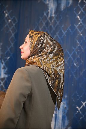 روسری خاکی پنبه ای İpekhan - کد 928520944