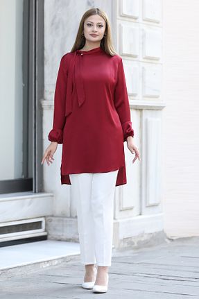 تونیک حجاب قرمز زنانه پنبه پلی استر TesettürButik - کد 928795644