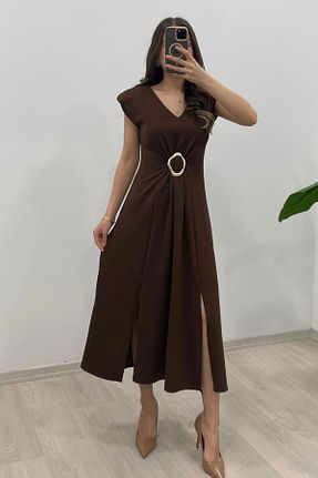 لباس قهوه ای زنانه بافتنی Nazline - کد 928520796