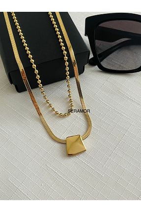 گردنبند استیل ( فولاد ) زرد بچه گانه استیل (فولاد) SERAMOR - کد 928524001